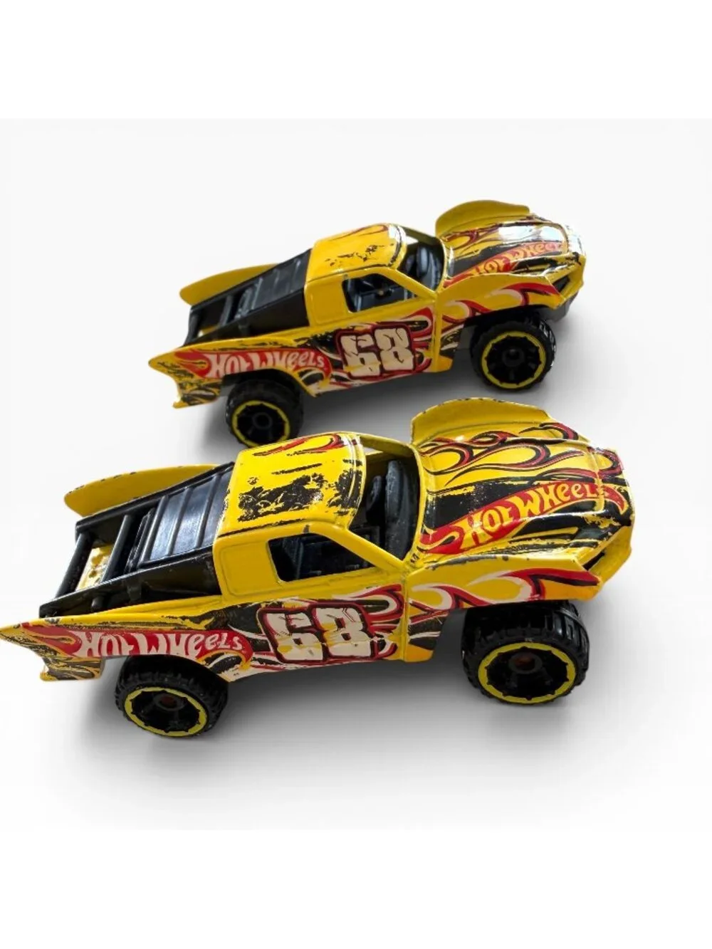 2013 Hot Wheels Team Hit Wheels Baja Truck Yellow HW Off Road Track Set of 2